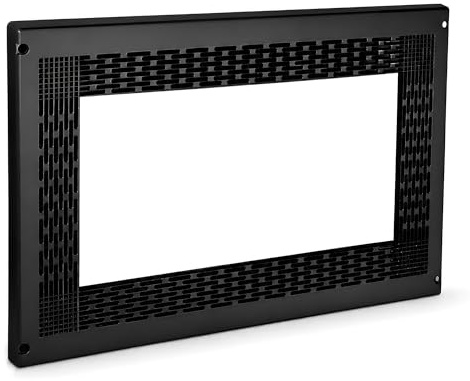 ALK - Embellecedor Microondas, Tapa Para Microondas, Marco Microondas 60x40cm - Incluye Tornillos, Hoja De Corte, Tapas Embellecedoras Y 4 Tacos En Polietileno (NEGRO)