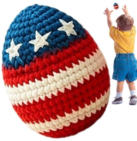 Saco de Footbag Tejido a Mano Bandera de los Estados Unidos 250 Aniversario | Bola de malabares de footbag tejida a Para parque, campus, patio, playa, práctica individual, ju