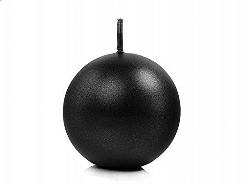 Subito disponibile 10 Candele Rotonde sferiche Nero Metallico 6 cm