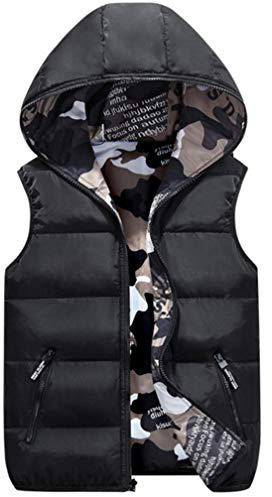 Stillshine - Chaleco para niños sin mangas reversible, chaqueta de invierno con capucha ligera para bebé cálido otoño e invierno 3-16 años