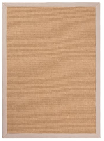 carpetfine Sisalteppich Beige 140x200 cm | Moderner Teppich für Wohn- und Schlafzimmer