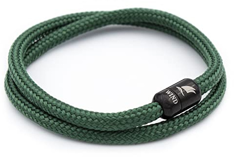 Wind Passion - Magnetiskt paracord armband för män och kvinnor - handgjort nautiskt rep - sommar surfsnöre - julklapp, 29 cm, Rostfritt stål, Utan ädelstenar