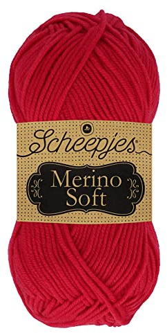 Scheepjes Merino Soft 1x50g - 621 Picasso, Rotes Strick- und Häkelgarn