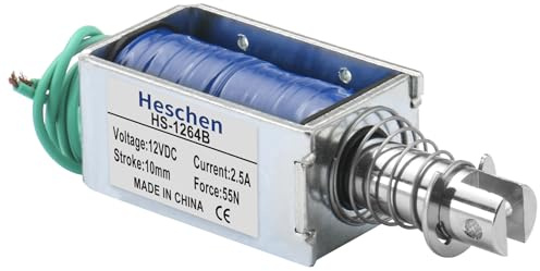 Hechen Elektromagnet, HS-1264B, DC12V 2.5A 55N, 10mm Hub, Push Pull Typ Open Frame Türschloss