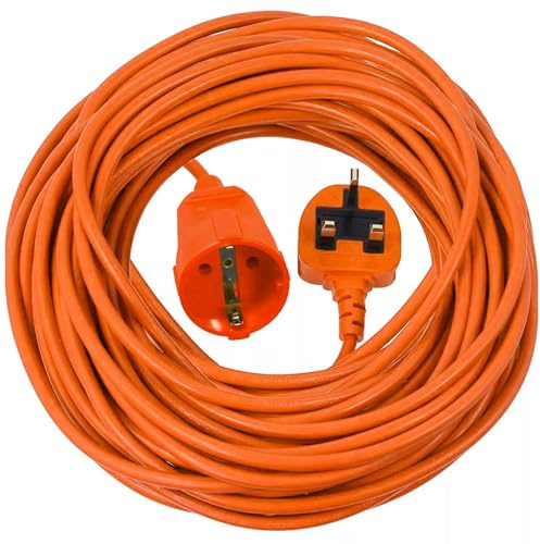 SPARES2GO 20m Extra Long Mains Power Cable UK 3 Pin Plug for Spear & Jackson 320w GT2551 Strimmer Trimmer