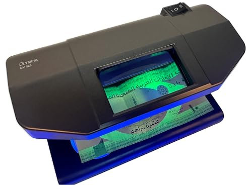 Olympia UV 588 Geldscheinprüfgerät | UV-Lampe | Falschgeld Prüfer mit Magnetsensor | Geldprüfgerät für Banknoten | Falschgelderkennung | Banknotenprüfer LED-Technologie | Geldprüfmaschine Geldscheine
