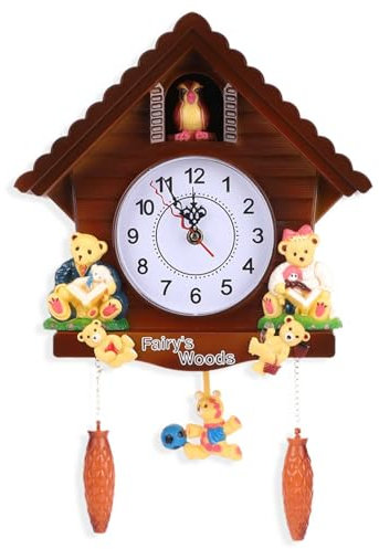 HERCHR Kuckucksuhren für Wand, Birdhouse Wanduhr für Home Living Room Decor