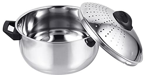 Cabilock Pentola Scolapasta Acciaio Inossidabile Utensile Da Cucina Antiaderente Per Noodles e Pasta Compatibile Con Gas e Induzione Design Leggero e Facile Da Pulire Risparmio Energetico