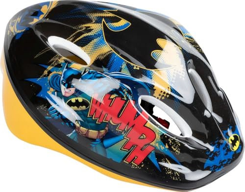 TataWay - Batman Kinderfahrradhelm | Verstellbar 52-56 cm | Einfacher Clip-Verschluss | Für Kinder unter 10 Jahren | Superhelden-Design, Schwarz, S, Kunststoff