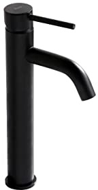 VBChome Waschbecken Hoch Armatur Schwarz Bad Wasserhahn Waschtisch Badarmatur Waschbeckenamatur Waschtischmischer Waschtischarmatur Modern Elegant Hohe Qualität