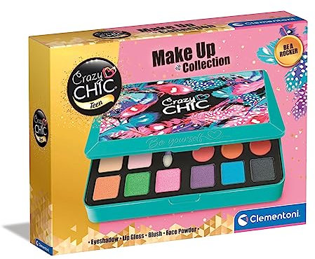Clementoni - Estuche de Maquillaje Rocker de Crazy Chic- Set de Maquillaje Infantil, Juguete para niñas Desde 6 años (18749)
