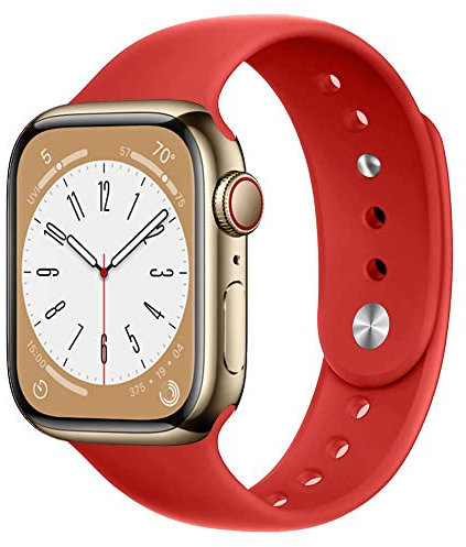 Sportarmband für Apple Watch Armband 44mm 46mm 40mm 42mm 41mm 45mm 38mm 49mm iWatch Armbänder Damen Herren,Weiches Silikon Band Apfelband für Apple Watch SE 2024 Serie 10 9 8 7 6 5 4 3 Ultra/2 Strap