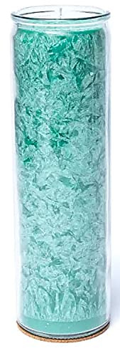 Asmondia Kerze im großen Glas - grün - ohne Duft - grüne Glaskerze - Höhe ca. 20,5 cm