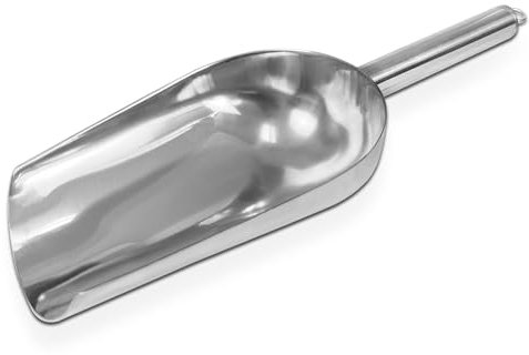 TIENDA EURASIA - Pala de Servir Graneles, Acero Inoxidable, 300ml, 27,5x10x4,5cm, para Todo Tipo de Graneles, Hielo, Café, Golosinas y Frutos Secos