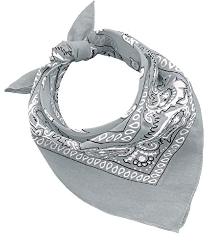 Bandana 100% Baumwolle 3/5/10 Set für Damen Herren Kinder Unisex Einfarbig und/oder Paisley Muster Code A644, dunkelgrau, Set 1 pz