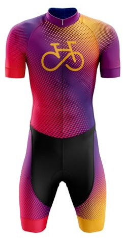 Cykeldräkt för män + tävling professionell vadderad, triathlon kostym för män, ett stycke trisuit cykel topp kort sublimerad design, kortig sommar våtdräkt, Typ-1, L