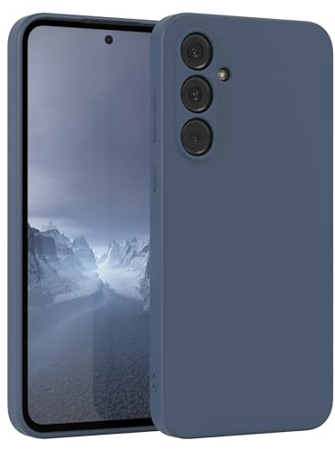 EAZY CASE - Silikonhülle für Samsung Galaxy A55 Hülle Silikon Case Blau weich stoßfeste Handyhülle Galaxy A55 Schutzhülle mit Kameraschutz Dünn Premium Schutz Cover TPU Phone Bumper in Blau Petrol