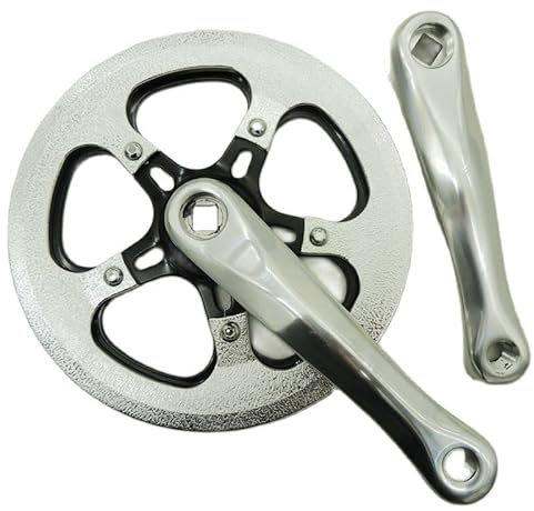 FFYUTING Kurbelgarnitur, 46 Zähne, Rennrad-Kurbelgarnitur, Single-Speed-Fahrradkurbel, 152 mm Faltrad, Splitter-Kettenblatt, Kettenrad, Aluminium-Kurbelgarnitur