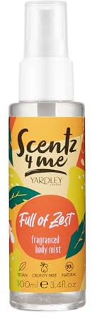 Yardley London Scentz 4 Me Full of Zest Body Mist – Misted corporal con fragancia cítrica refrescante, spray de larga duración, 100 ml