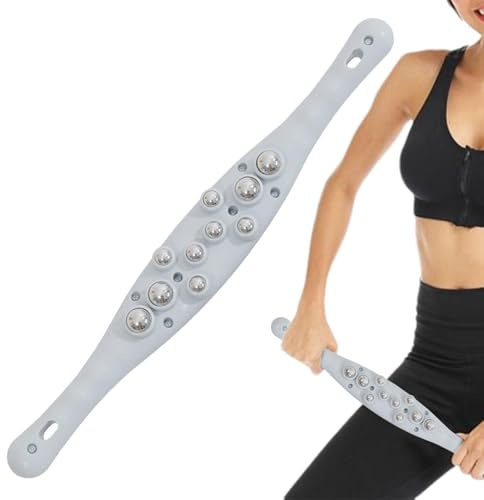 Stick manual - Barra de liberación miofascial, rodillo de terapia física, rodillo de masaje de bola de acero, rodillo de tejido profundo portátil, cómoda herramienta de modelado corporal