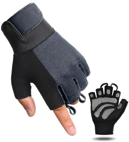 TenoFit Fingerless Workout Gloves for Men and Women, Lightweight Breathable Fitness Gloves for Weightlifting, Cycling, Climbing, Rowing