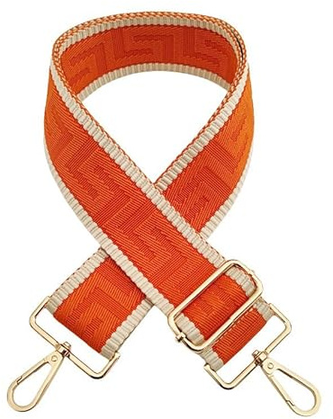 SYSUII 5 cm bred axelrem justerbar axelrem 72–130 cm bärrem axelrem med karbinhake för bärkassar, handväska, väskremmar för byte för kanvasväska – orange