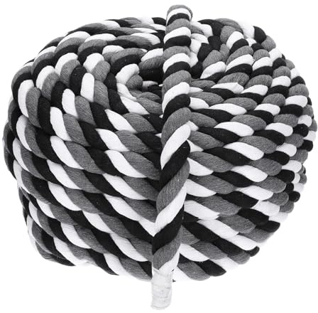 PATIKIL 1 Zoll x 100 Fuß Natur Twisted Baumwollseil Schwarz Grau Weiß