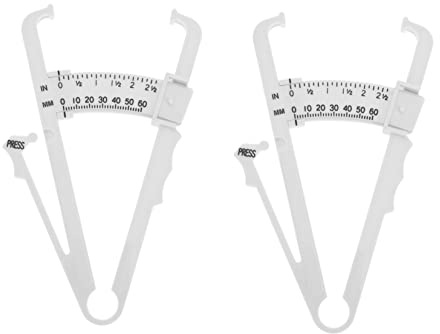 Calibrador Blanco Abs Piezas Corporal Grasa Portátil 2 | Medición de Pliegues Cutáneos, Diseño Ligero y Portátil, Resistente al Desgarro Rotura