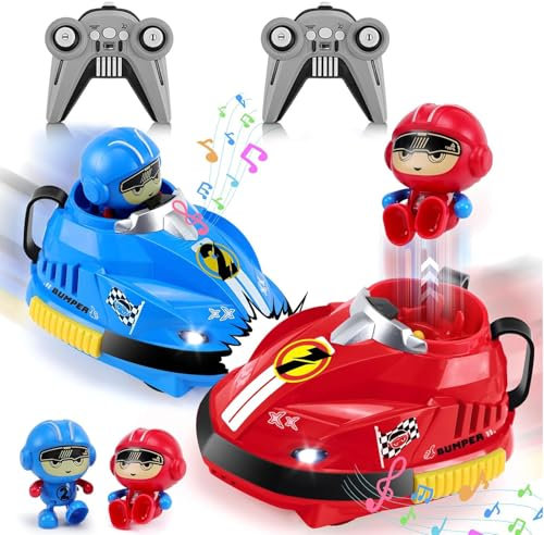 Ferngesteuertes Auto, 2 Stück Ferngesteuertes Gegeneinander Spielzeugauto mit Licht, Ferngesteuerter Autoscooter für Kinder, 360° Drift Stunt Kinder Spielzeug Auto für Jungen Mädchen ab 3 Jahre