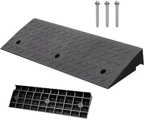 Rampe de Seuil Portable Rampes de Trottoir en Caoutchouc Rampe de Bordure Antidérapante Rampe D'accès Fauteuil Roulant H 4-20 CM pour Voiture Camion Vélo Moto Garage Scooter Caravane(100x30x10cm)