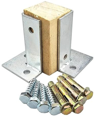 Verstellbare Zaunpfostenhalterungen aus Holz, robuste Halbsäulenbasis für Briefkasten, Geländer und mehr, Installationsset, 2 Stück, 7 x 7 x 10 cm, ideal für 4 x 4 und 6 x 6 Pfosten