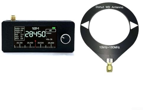 Receptor de radio de banda completa, radio SI4732, compatible con transmisión de banda completa, LSB USB AM FM con una antena de bucle, tecnología de sintonización DAB (negro)