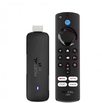 Mortal Android TV Streaming Stick, 4K UHD, WiFi 6, Voice Control Remote YouTube Compatible (2GB 16GB)
