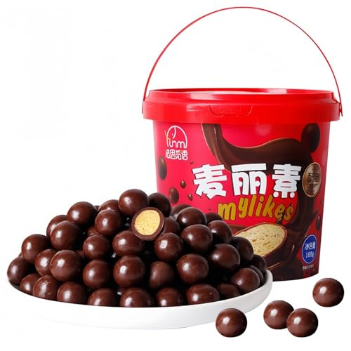 Mckona-168g Bolitas De Malta (Chocolate/Fresa/Matcha), Bote Reutilizable (Chocolate)