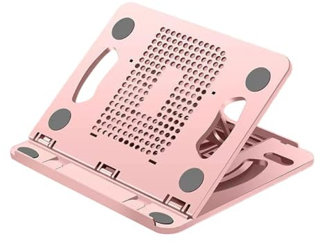 BaotyJie Support d'ordinateur Portable à Angle réglable, Base légère et antidérapante, Support pour Ordinateur Portable, rehausseur pour Bureau et Chambre, Rose