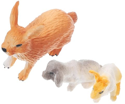 ERINGOGO Modèle de Lapin Jouets en Plastique Lot de 2 Figurines Décoration pour Garçon et Filles Figurine de Lapin Réaliste Décoration de Jardin Accessoire Photo
