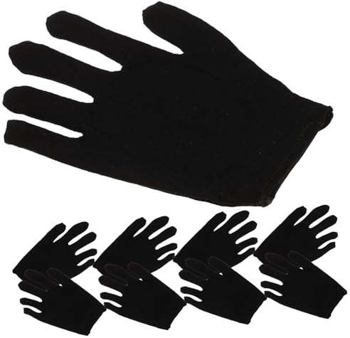 FIXOSHEE Moisturizing Cotton Work Gloves 12 Pairs Medium Thickness Black Protective Gloves for Jewelry Handling Industrial Safety and Outdoor Use
