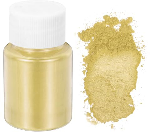 QUARKZMAN 10g/0.35oz Polvere Di Mica Cosmetic Grade, 600 Mesh Polvere Di Mica Naturale Pigmenti Per Resina Epossidica Per Resina Da Colata, Colorante Per Candele, Smalto Per Unghie, Oro