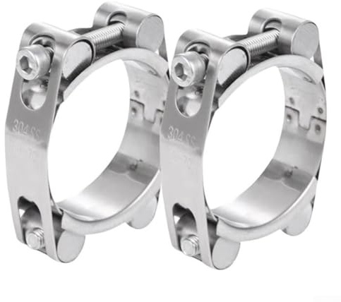 Bulevisiter Stainless Steel T-Bolt Hose Clamp for High Pressure Applications, 30-60mm Adjustable for Turbo, and Exhaust Systems, BSI Compliant(30-40mm)