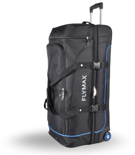 30 Large Suitcase Wheeled Duffle Bag Travel Holdall on Wheels 90L Lightweight Soft Shell on 2 Wheels Check in Luggage