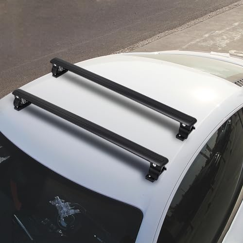 KKVUIIFF Universal Dachgepäckträger, Dachträger, Querträger 2 Teilig Abschließbare Dachträger, bis von 75kg/165.35lbs, für Ohne Längsschienengepäckträger Dach