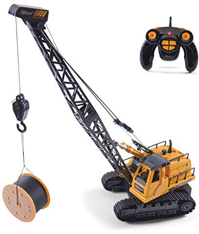 Top Race Ferngesteuerter 12-Kanal Baukran Traktor - für Jungen und Mädchen ab 3, 4, 5, 6, 7 Jahren