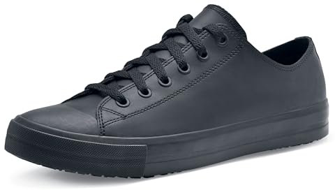 Shoes for Crews Unisex Slip-Resistant Work Sneakers – Comfortable, Lightweight, Water-Resistant & Non-Slip Work Footwear – Ideal for Men & Women in Catering, Restaurant, Kitchen – Delray Black