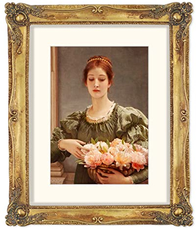28 x 36 cm Picture Frame Matted for 8x10 Inch Photo, Vintage Style Poster Frames 11x14, Wall Mounting