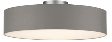 meineWunschleuchte Große Deckenleuchte Stoff Ø 60cm in Braun-Grau | 5x E14, Satinierte Abdeckung, Blendfreies Licht, Lampenschirm rund, Gemütliche Beleuchtung, für Schlafzimmer & Wohnzimmer