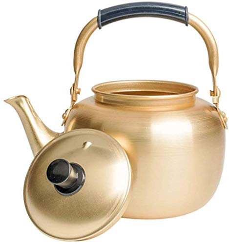 BERTY·PUYI Bouilloire à thé en Aluminium coréen Vintage théière à café Bouilloire verseur d'eau coréen Traditionnel Riz Bouilloire à vin Cuisine Pot de Service d'eau-1L