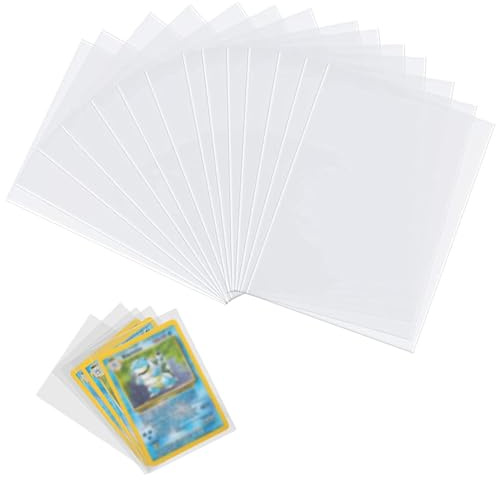 100 Pcs Clear Card Sleeves, Standard Size Trading Card Sleeves, Penny Sleeves Fit for Football, Sports, Game Cards, 66 x 91 mm