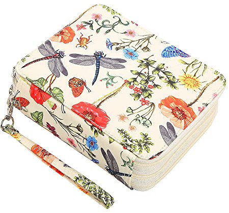 Lbxgap Tragbares Federmäppchen, 72 Fächer, farbiges Federmäppchen, Organizer mit Reißverschluss für Prismacolor Aquarellstifte, Crayola Buntstifte, Marco Bleistifte