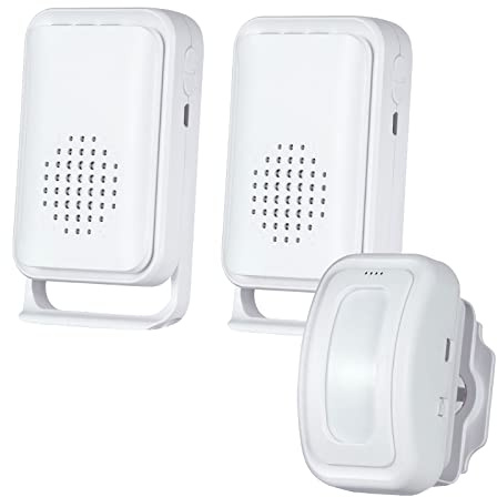 Motion Sensor Alarm Door Chime for Business When Entering Store Entry Alert Welcome Buzzer Monitor Alarm for Home Elderly kids Caregiver Reminder, LED Indicator & Vibration