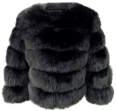 ZhuiKun Women's Faux Fur Coat Short Artificial Fur Overcoat Solid Thick Outerwear Shaggy Parka Cardigan Jacket - Style 4, S